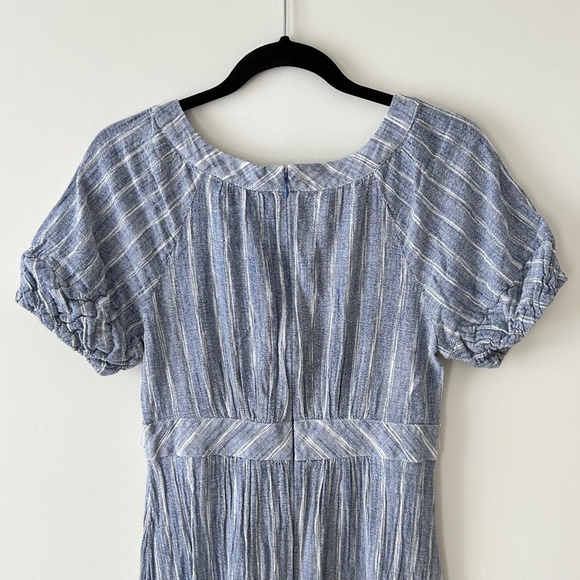 Calvin Klein 100% Cotton Blue & White Striped Short Sleeve Maxi Dress - Picture 11 of 16